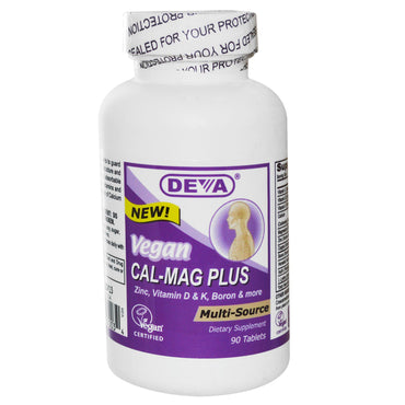 Deva, vegan, Cal-Mag Plus, 90 Tabletten