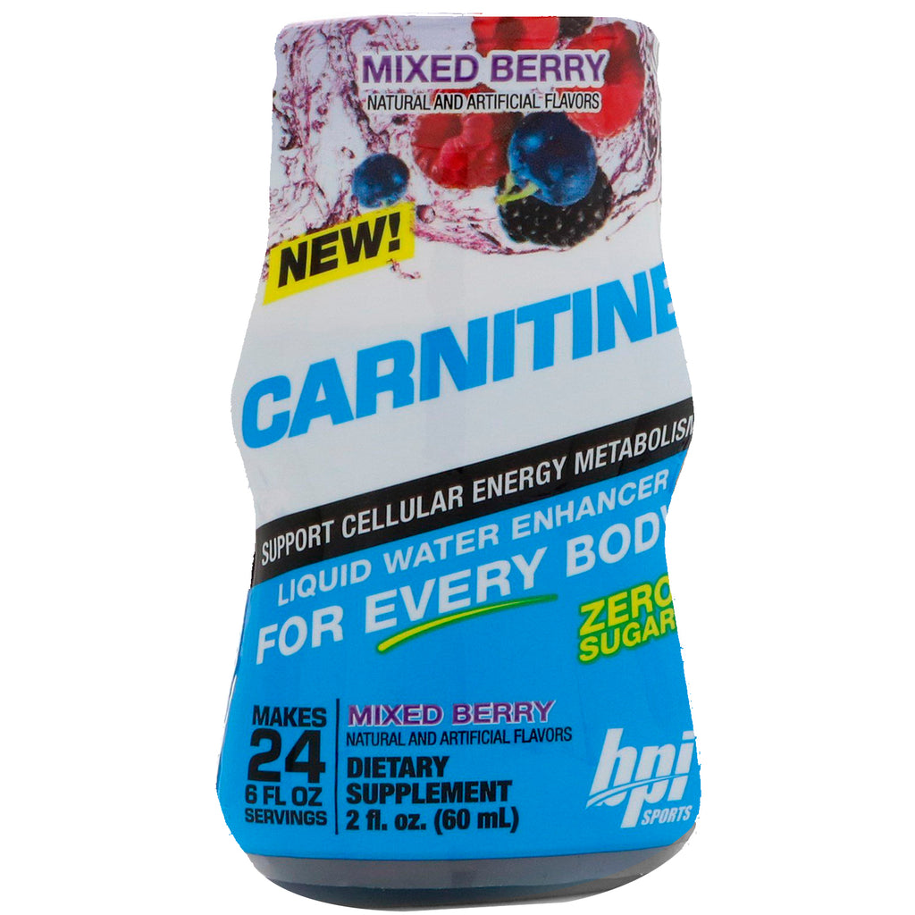BPI Sports, Carnitin, flüssiger Wasserverstärker, gemischte Beeren, 2 fl oz (60 ml)
