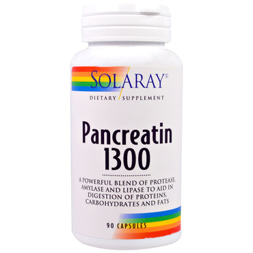 Solaray, pancreatina 1300, 90 cápsulas