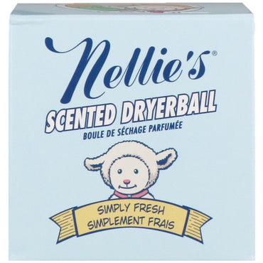 Nellie's Boule de séchage entièrement naturelle et parfumée, simplement fraîche, 1 boule de séchage