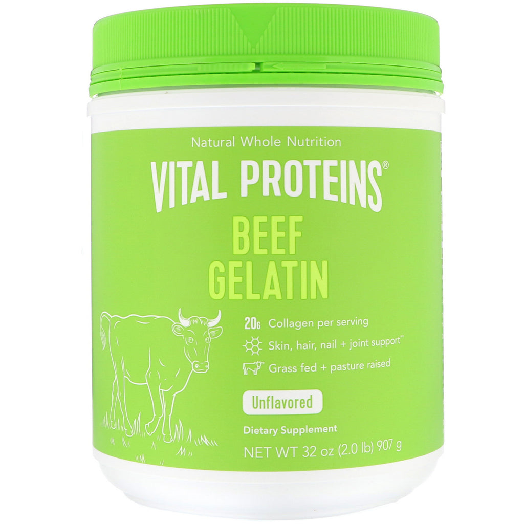 Vital Proteins Gelatina de Carne Sem Sabor 32 onças (907 g)