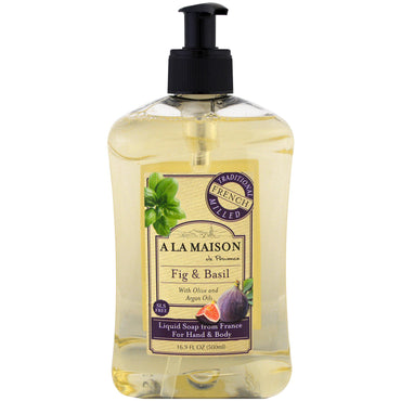 A La Maison de Provence, Hand and Body Soap, Fig and Basil, 16.9 fl oz (500 ml)
