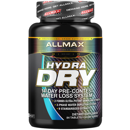 Allmax nutrition, hydradry, ultrapotent diuretikum + elektrolytstabilisator, 84 tabletter
