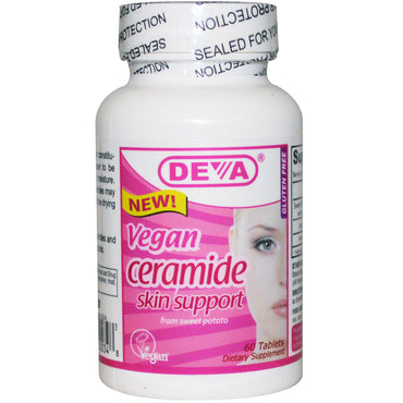 Deva vegane Ceramid-Hautunterstützung, 60 Tabletten