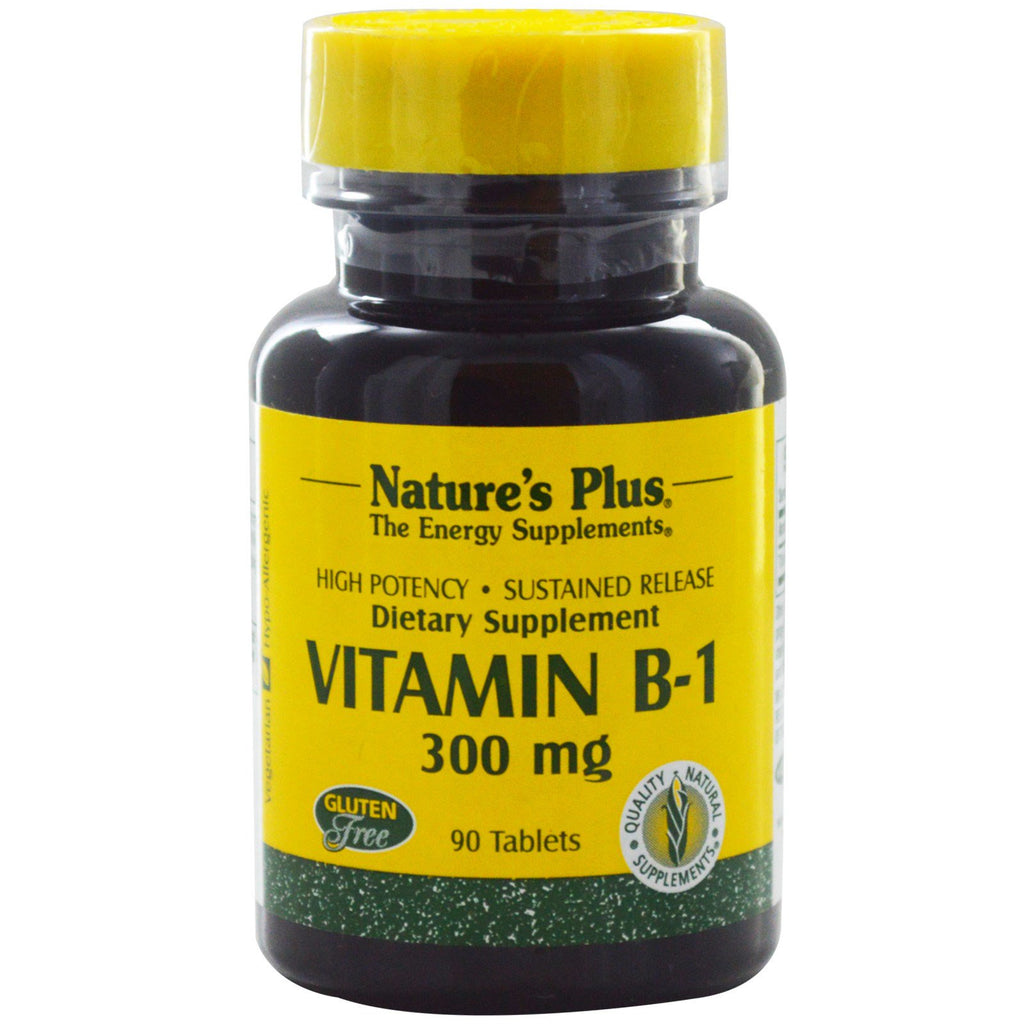 Nature's Plus, Witamina B-1, 300 mg, 90 tabletek
