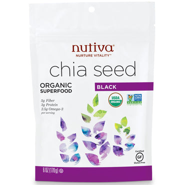 Nutiva,  Chia Seed, Black, 6 oz (170 g)