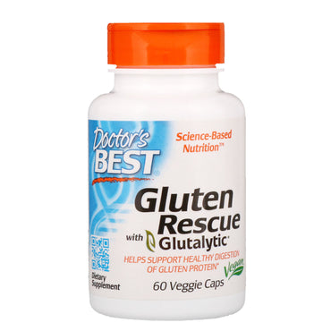 Doctor's Best, Gluten Rescue, avec Glutalytic, 60 gélules végétariennes