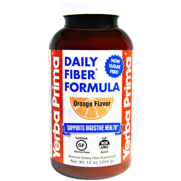 Yerba Prima, formule quotidienne de fibres, saveur d'orange, 12 oz (340 g)