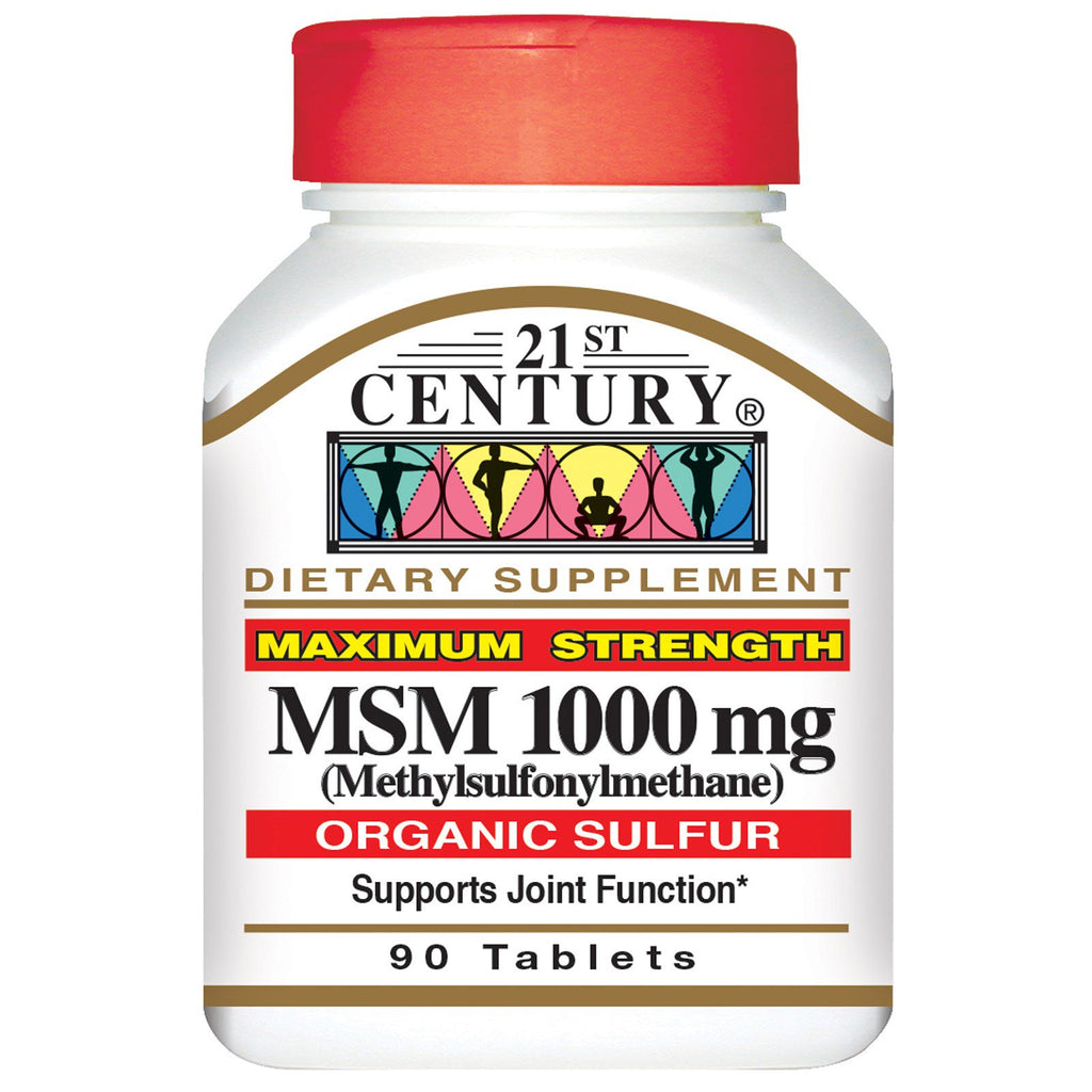 21st Century, MSM máxima potencia, 1000 mg, 90 comprimidos