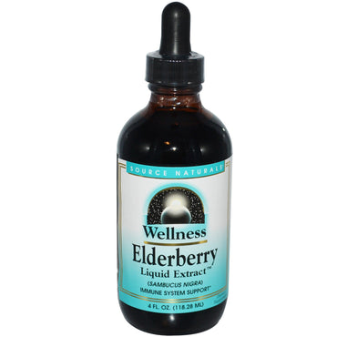 Source Naturals, Wellness, Elderberry Liquid Extract, 4 fl oz (118.28 ml)