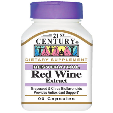 21e siècle, extrait de vin rouge resvératrol, 90 gélules