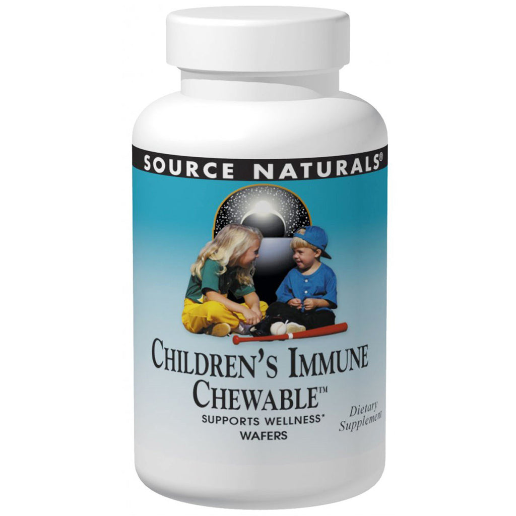Source Naturals, Wellness، أقراص مضغ مناعية للأطفال، نكهة التوت اللذيذة، 30 رقاقة