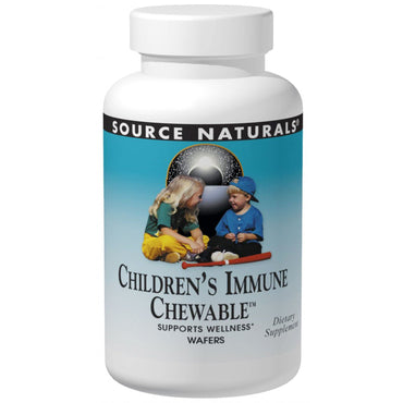 Source Naturals, Wellness, Children's Immune Chewable, Delicious Berry Flavor, 30 Wafers
