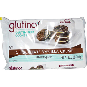 Glutino, Galletas sin gluten, crema de chocolate y vainilla, 10,5 oz (300 g)