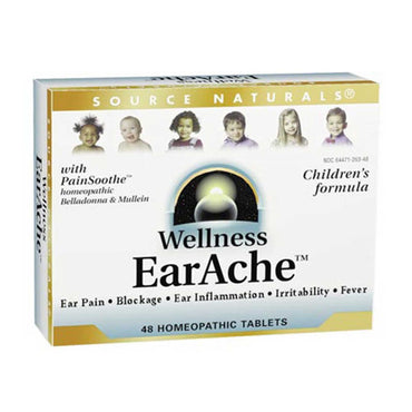 Source naturals, bem-estar, dor de ouvido, 48 comprimidos homeopáticos