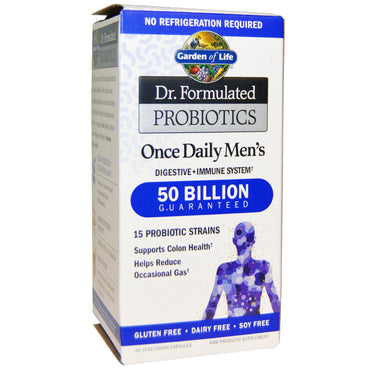 Garden of Life, Dr. Formulated Probiotics, Once Daily's Men's, 베지 캡슐 30정