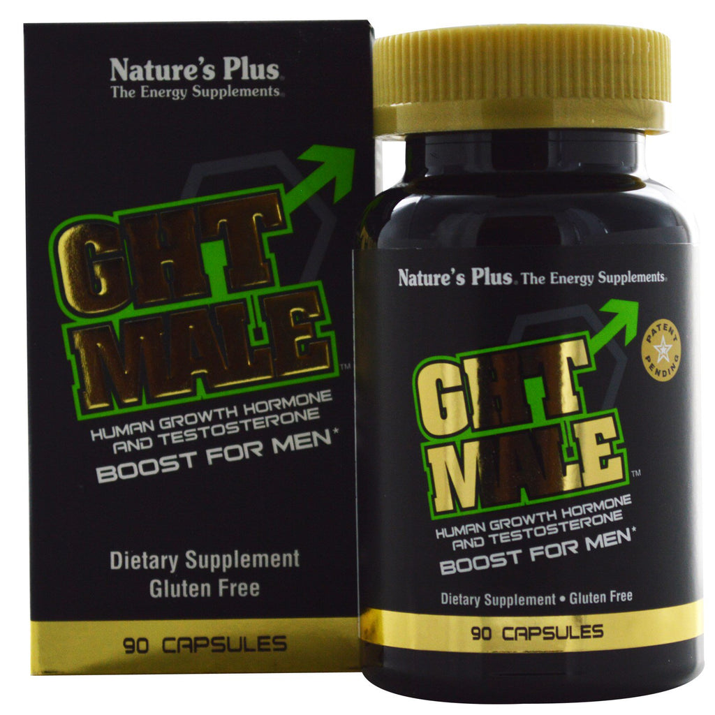 Nature's Plus, GHT Male, Human Growth Hormone And Testosterone Boost For Men, 90 แคปซูล