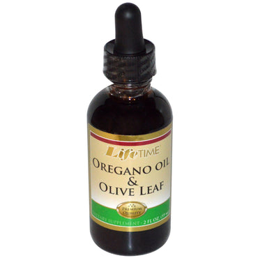 Life Time, Huile d'origan et feuille d'olivier, 2 fl oz (59 ml)