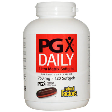 Natural Factors, PGX Daily、ウルトラ マトリックス ソフトジェル、750 mg、ソフトジェル 120 個