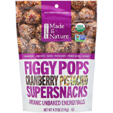 Made in Nature, Figgy Pops, Supersnacks, arándano y pistacho, 4,2 oz (119 g)