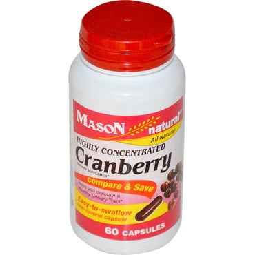 Mason Natural, Cranberry, Highly Concentrated, 60 Capsules