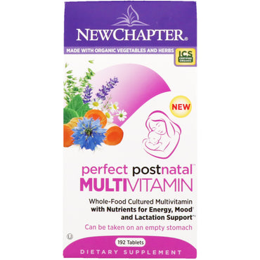 Novo capítulo, multivitamínico pós-natal perfeito, 192 comprimidos