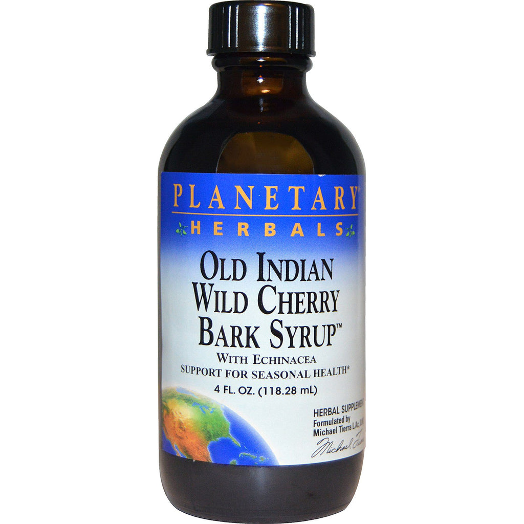 Planetary Herbals, Old Indian Wild Cherry Bark Syrup, 4 fl oz (118.28 ml)