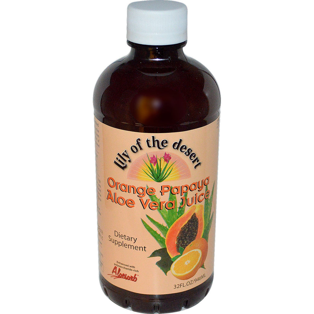 Muguet du Désert, Jus d'Aloe Vera Papaye Orange, 32 fl oz (946 ml)
