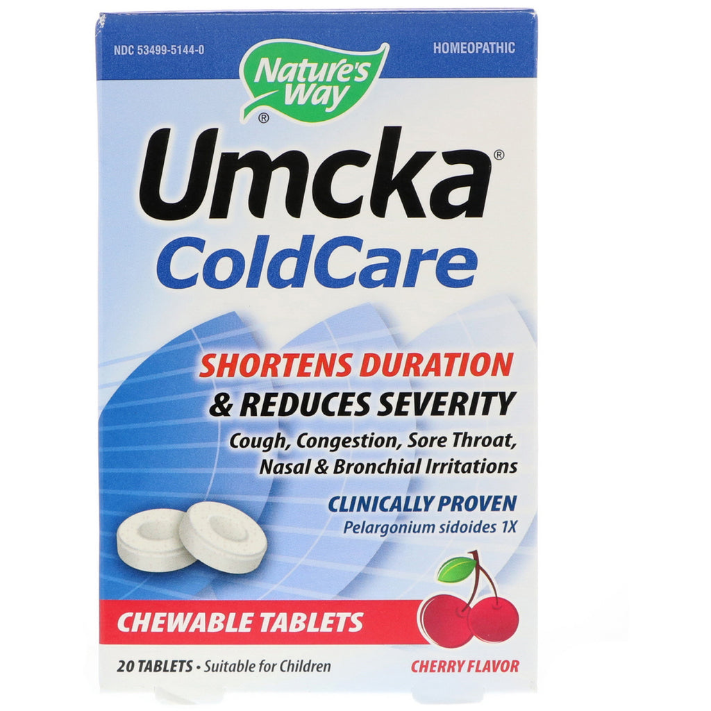 Nature's Way, Umcka、ColdCare、チェリー、タブレット 20 錠