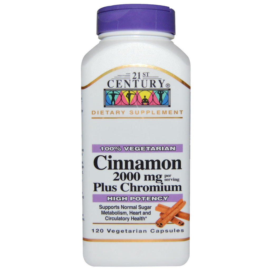 21st Century, Cinnamon Plus Chromium, 2000 mg, 120 Veggie Caps