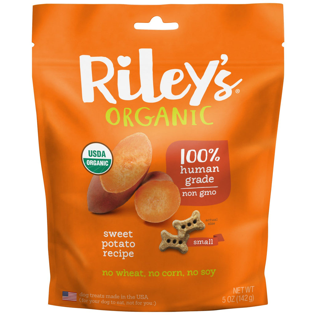 Riley's, golosinas para perros, hueso pequeño, receta de camote, 5 oz (142 g)