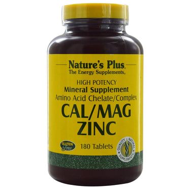 Nature's Plus, Cal/Mag Zinc, 180 tabletas