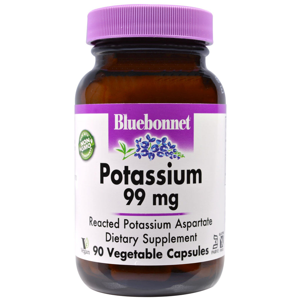 Bluebonnet Nutrition, potassio, 99 mg, 90 capsule vegetali