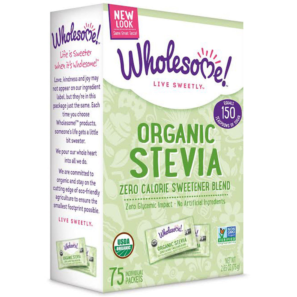 Wholesome Sweeteners, Inc.,  Stevia, Zero Calorie Sweetener Blend, 75 Individual Packets, 1 g Each