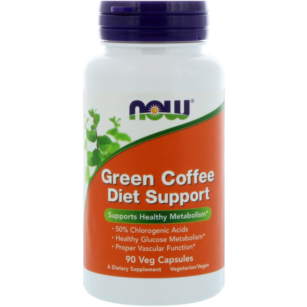 Now Foods, suporte dietético de café verde, 90 cápsulas vegetais