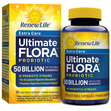 Renew Life, Extra Care, Ultimate Flora Probiotic, 50 Billion, 90 Vegetable Capsules