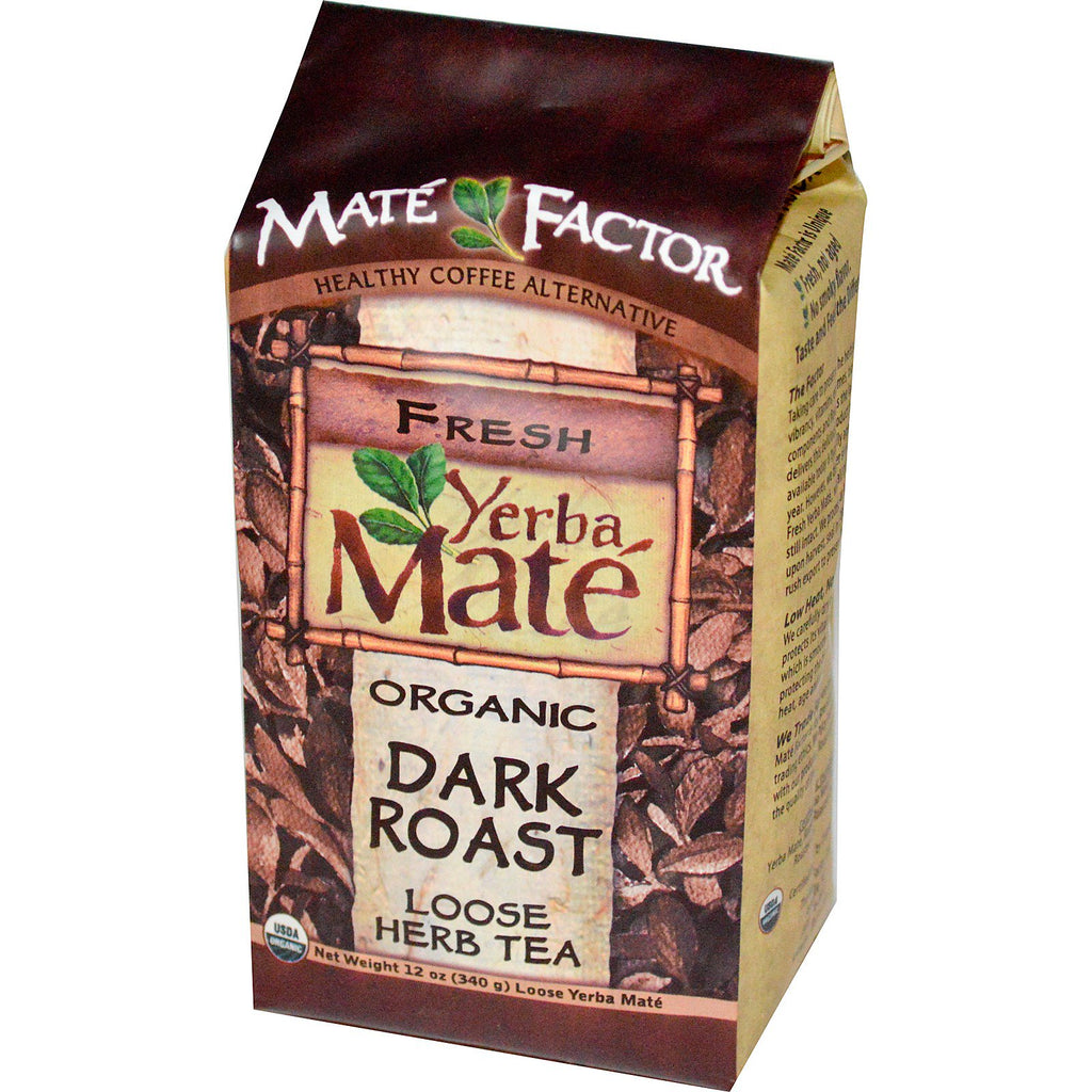 Mate Factor, Yerba Mate, tostado oscuro, té de hierbas sueltas, 12 oz (340 g)