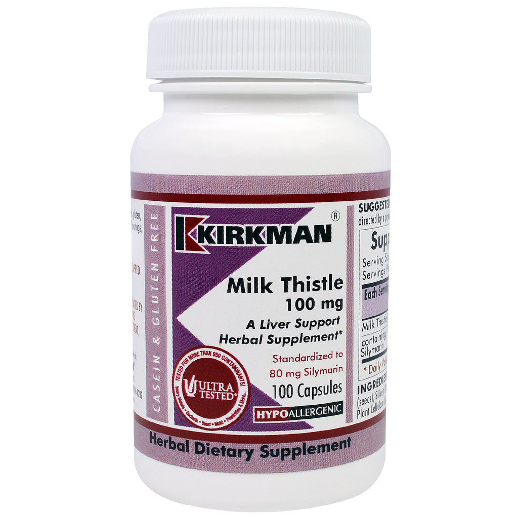 Kirkman Labs, Milk Thistle, 100 mg, 100 kapsler