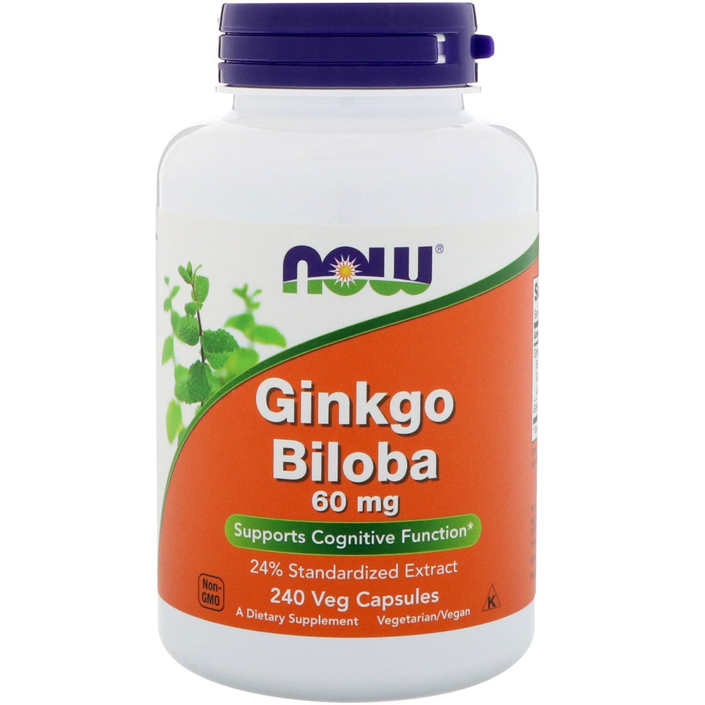Now Foods, Ginkgo Biloba, 60 mg, 240 Veg-kapslar