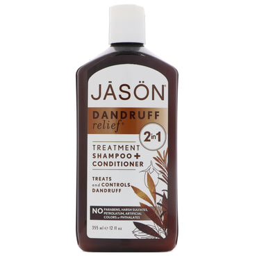 Jason Natural, flasslindring, sjampo + balsam, 12 fl oz (355 ml)