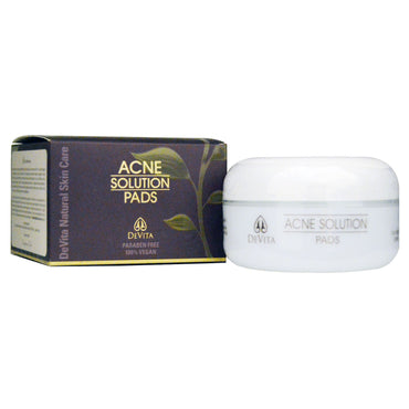 DeVita, Cuidado natural de la piel, almohadillas de solución para el acné, 2 oz (60 g)