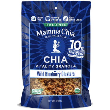 Mamma Chia,  Chia Vitality Granola, Wild Blueberry Clusters, 9 oz (255 g)