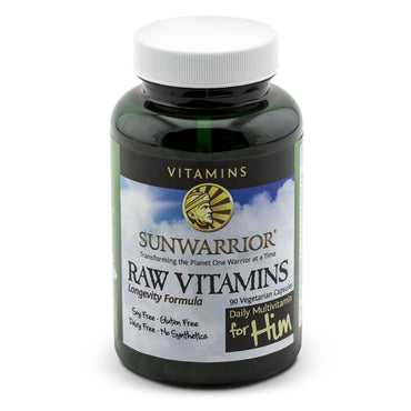 Sunwarrior, Raw Vitamins, multivitamínico diario para él, 90 cápsulas vegetales