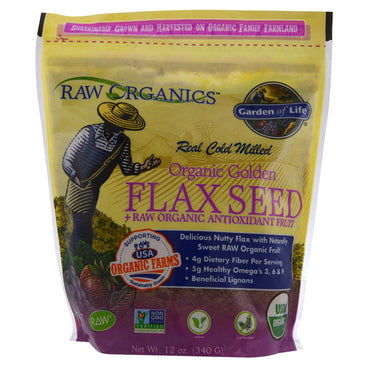 Garden of Life,  Golden Flax Seed + Raw  Antioxidant Fruit, 12 oz (340 g)
