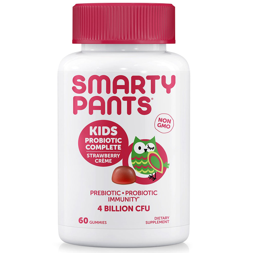 Smartypants, komplett probiotika for barn, jordbærkrem, 4 milliarder cfu, 60 gummier