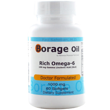 Advance Physician Formulas, Inc., aceite de borraja, 1000 mg, 60 cápsulas blandas
