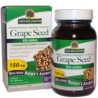 Nature's Answer, Semilla de uva, extracto de hierbas estandarizado, 150 mg, 60 cápsulas vegetarianas
