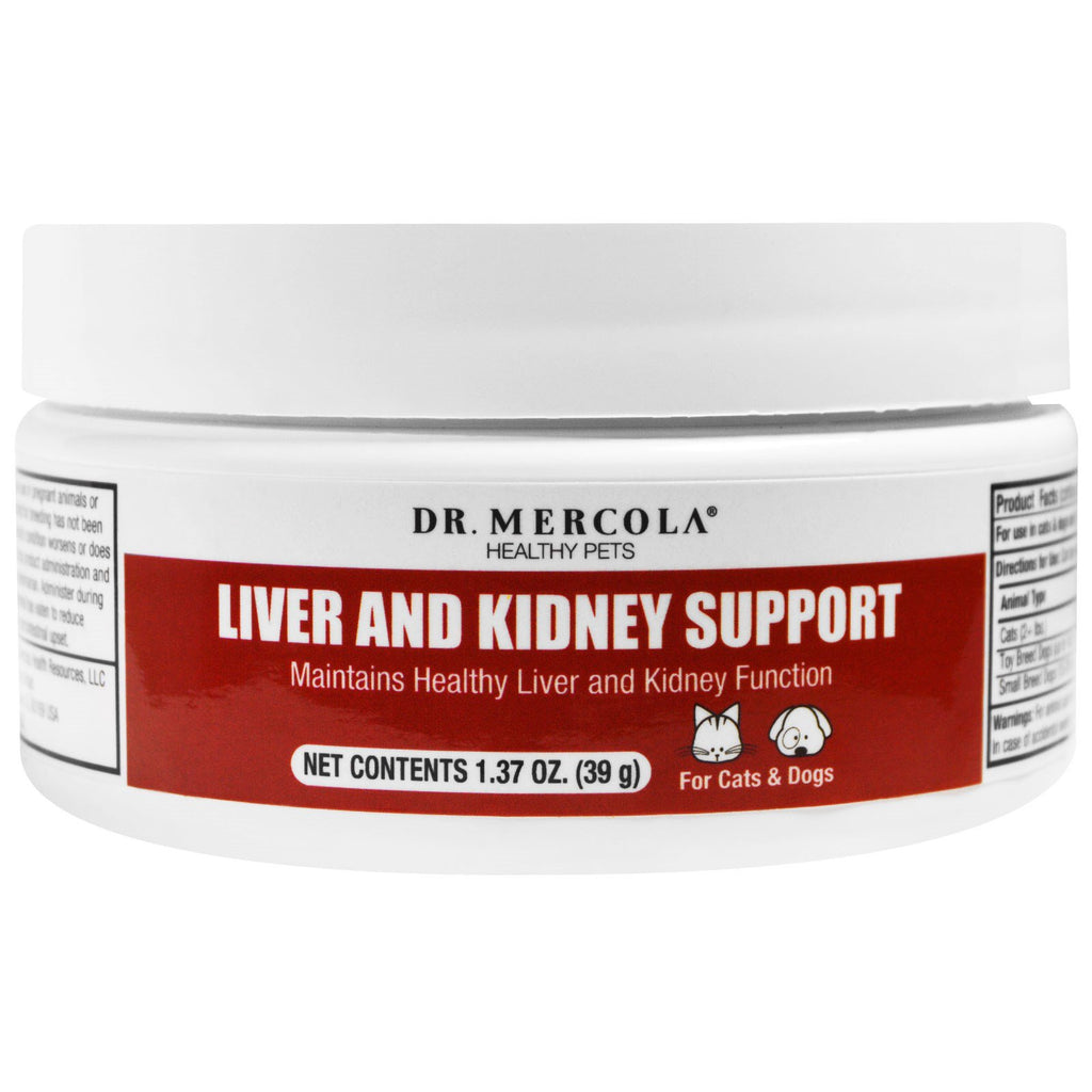 Dr. Mercola、ペット用肝臓および腎臓サポート、1.37 オンス (39 g)