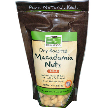 Now Foods, Real Food, Macadamia Nuts, Dry Roasted, Salted, 9 oz (255 g)