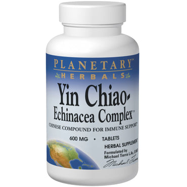 Planetary Herbals, Complejo Yin Chiao-Echinacea, 600 mg, 120 tabletas